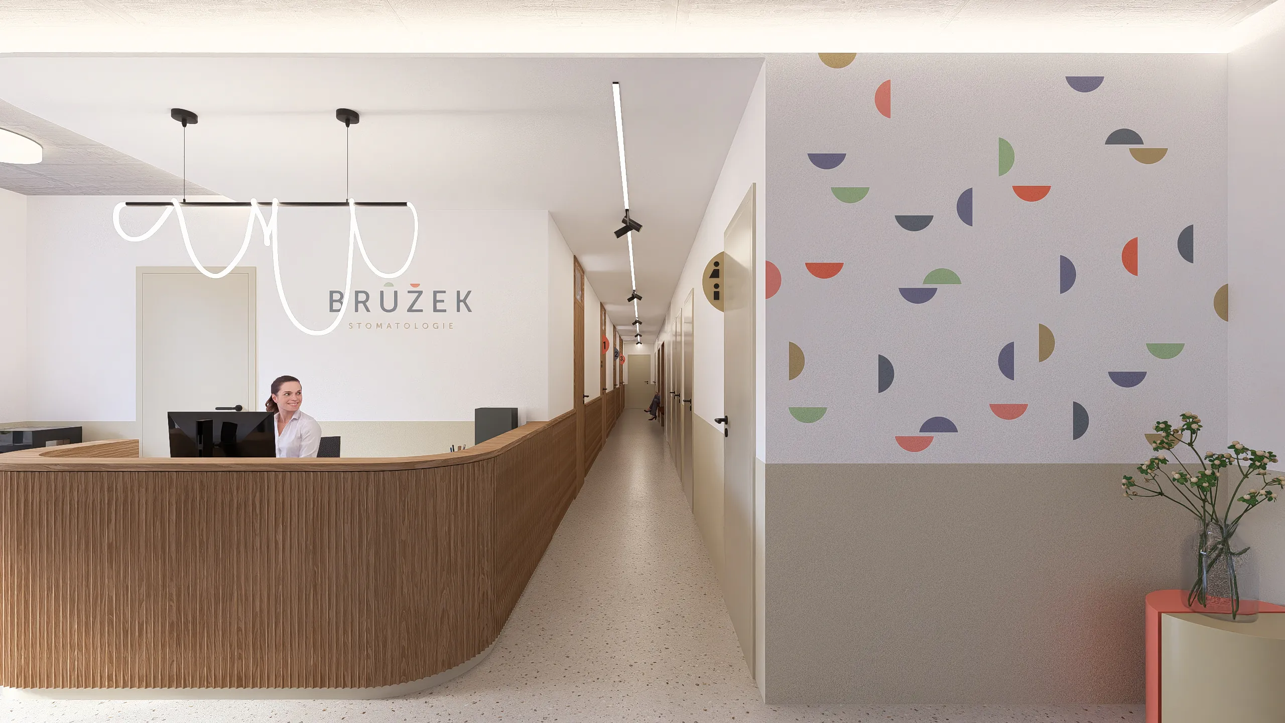 Recepční pult s logem Stomatologie Brůžek