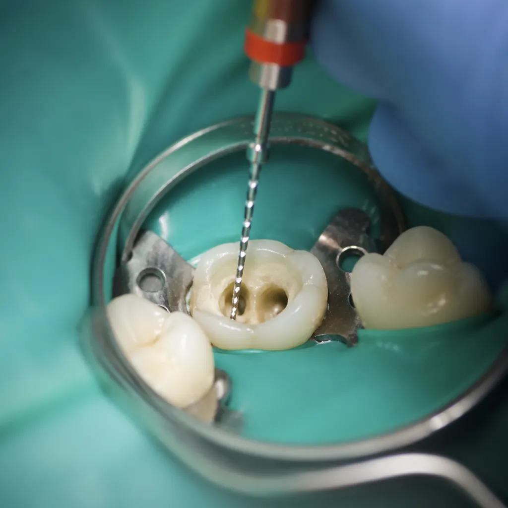 Ošetření kořenových kanálků – detail endodontického ošetření